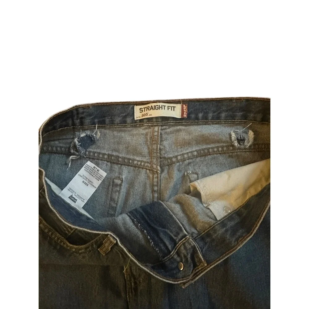 Levis 505 Straight Fit Mens Jeans Blue Denim 38x30 Medium Wash Regular Leg